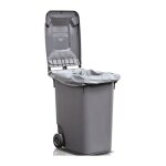 Sac en plastique 240 l ld - pe gris 100 m l. 650 / 550xl1350 mm