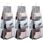 Sac de rangement en 3 pi�ces pour armoire, sac de rangement en cuir suspendu, sac de rangement anti - ...