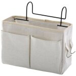 Sac de rangement de chevet organisateur suspendu pour lits superposs 4 poches et 2 crochets blanc 30 ...