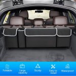 Sac rangement coffre voiture avec couvercle �tanche pliable - 4 poches bandouli�re r�glable suspension ...