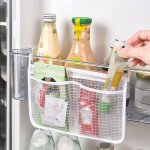Sac de rangement en filet, organiseur refrigerateur -  suspendre - double compartiment - fixation murale ...