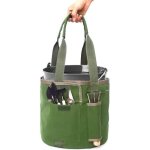 Sac rangement seau 5 gallons vert 12 pouces toile solide jardin