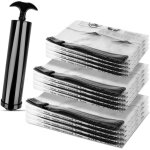 Sac rangement sous vide aspirateur, lot de 12 (4 80x60cm, 4 70x50cm, 4 60x40cm) housse de rangement r�utilisab ...