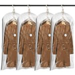 Sacs de rangement sous vide suspendus pour vtements, 4 paquets (90x67x38 cm), housse sous vide pour ...
