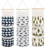 Sac de rangement suspendu 3 pi�ces avec 3 poches en tissu de qualit� sup�rieure �tag�re murale panier ...