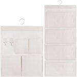 Sac de rangement suspendu � 4 poches organisateur mural en tissu 2 styles tissu lin pour b�b� placard ...
