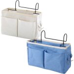 Alovez - sac de rangement suspendu pour lit mezzanine, 2 pices, panier de chevet blanc / bleu