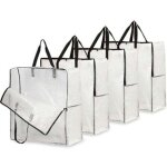 Sac de rangement transparent en lot de 4, grand sac demenagement xxl 60x60cm avec poign�e de transport, ...
