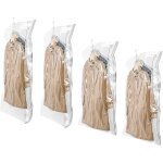 Sacs sous vide suspendus 110x70 cm - lot de 6 avec pompe, gain d'espace 75%, pour manteaux et robes