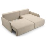 Sacha - canap� d'angle convertible tissu chin� 3 places - beige
