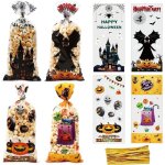 Sachet bonbon halloween, 100pcs sacs de bonbons d'halloween sacs de friandises, sacs en cellophane halloween ...