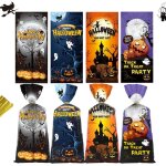 Sachets  friandises d'halloween 50 sachets en cellophane aux motifs effrayants dcorations de fte d'hallowee ...