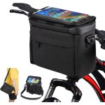 Sacoche de guidon v�lo �tanche - grande capacit� avec support pour t�l�phone - sac avant de rangement ...
