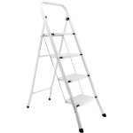 Safetool - escabeau 4 marches echelle pliable en acier blanc 150 kg