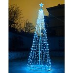 Sagesse 3678 sapin de noel en cone me'tallique 2 mt avec tube lumineux de 480 lumie'res led reflex 5 ...