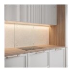 Saint gobain - fond de hotte verre transparent trempe 70x90 6 mm avec 4 trous + kit de fixation - 9, ...