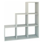Hucoco - salerno - etagre escalier contemporaine 6 niches / casiers / cubes 30x115x115 cm - bibliothque ...