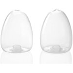 Sali�re et poivri�re design en verre transparent ovo�de