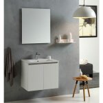 Kiamami valentina ? meuble de salle de bain 60 cm ? lavabo en marbre recompos� ? base suspendue avec ...