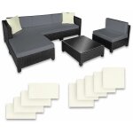Canap� de jardin lounge en rotin avec cadre aluminium noir