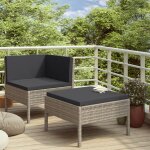 Salon de jardin 2 pcs avec coussins r�sine tress�e gris vidaxl