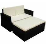 Salon de jardin 2 pcs avec coussins résine tressée noir - vidaxl Salon de jardin 2 pcs avec coussins résine tressée noir - vidaxl