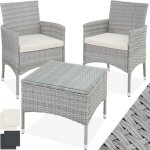 Salon de jardin 2 personnes anti uv set housses inclus gris clair