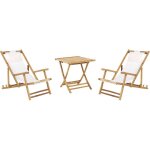 Beliani - salon de jardin 2 places table pliante et 2 chiliennes pour terrasse ou balcon au style modern ... Beliani - salon de jardin 2 places table pliante et 2 chiliennes pour terrasse ou balcon au style modern ...
