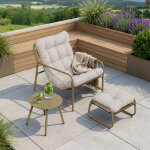 Salon de jardin 3 pi�ces trerdfjoa beige gris [en. casa]