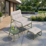 Salon de jardin 3 pi�ces trerdfjoa vert clair gris [en. casa]