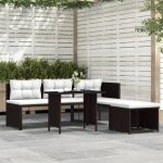 Vidaxl - salon de jardin 4 pcs rsine tresse marron