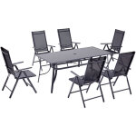 Table de jardin et 6 chaises en aluminium rimini