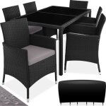 Tectake - salon de jardin 6 places avec housse protection -
