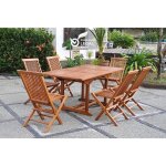 Concept - usine - table de jardin rectangulaire et 6 chaises en teck huilé lubok Concept - usine - table de jardin rectangulaire et 6 chaises en teck huilé lubok