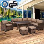 Salon de jardin 8 personnes 8 places, rotin tress alu, hacienda en marron trs fin et lgant, confortable, ...