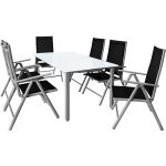 Salon de jardin aluminium �bern� 1 table 6 chaises pliantes diff�rentes couleurs plateau de table en ...