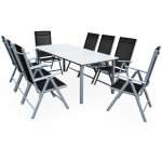 Salon de jardin aluminium »bern« 1 table 8 chaises pliantes différentes couleurs plateau de table en ... Salon de jardin aluminium »bern« 1 table 8 chaises pliantes différentes couleurs plateau de table en ...