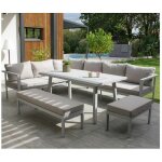 Dcb garden - antalya - ensemble repas de jardin 9 places en aluminium Dcb garden - antalya - ensemble repas de jardin 9 places en aluminium