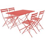 Sweeek - table de jardin bistrot pliante métal + 4 assises 110 x 70cm, avec quatre chaises pliantes, ... Sweeek - table de jardin bistrot pliante métal + 4 assises 110 x 70cm, avec quatre chaises pliantes, ...