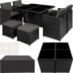 Salon de jardin avec cadre en aluminium avec plateaux en verre de sécurité 2 sets de housses, pliable, ... Salon de jardin avec cadre en aluminium avec plateaux en verre de sécurité 2 sets de housses, pliable, ...