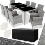 Salon de jardin avec cadre en aluminium avec plateaux en verre de scurit 2 sets de housse, housse de ...
