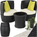 Tectake - salon de jardin avec cadre en aluminium avec plateau en verre de scurit empilable