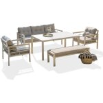 Cayenne - ensemble repas de jardin 7 places en aluminium dcb garden