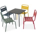 Salon de jardin enfant. table et chaises m�tal enfant - anna - multicolore. 4 places. table et chaises. ...