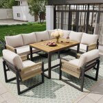Salon de jardin exterieur 6 / 8 personnes, canap� de jardin exterieur, ensembles table et chaises de ...