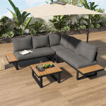 Salon de jardin exterieur, ensemble de loisirs de jardin, position d'angle avec fonction d'inclinaison ...