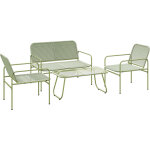 Salon de jardin ext�rieur r�sine tress�e 4 places, canap� 2 places, 2 chaises, table en verre tremp� ...