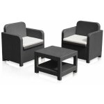 Salon de jardin et fauteuils ext�rieurs grand soleil giglio bar poly - rotin 2 places - noir