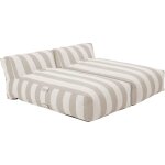 Salon de jardin modulable avec 2 m�ridiennes ray�es sable - mixi