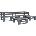 Salon de jardin palette 4 pcs bois gris vidaxl